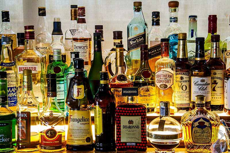 Image of liquor bottles